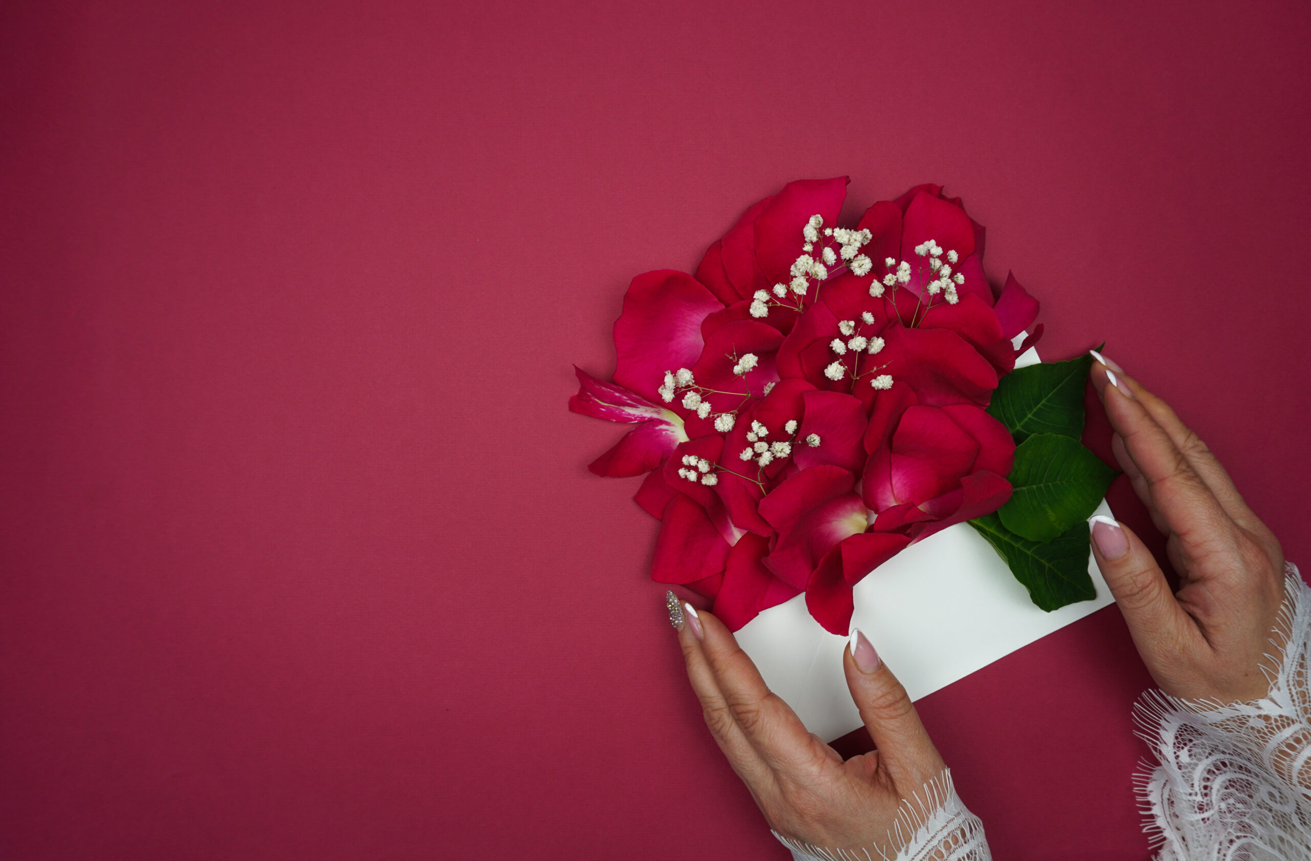 in the hands of a woman an envelope with rose pet 2024 11 29 14 04 29 utc