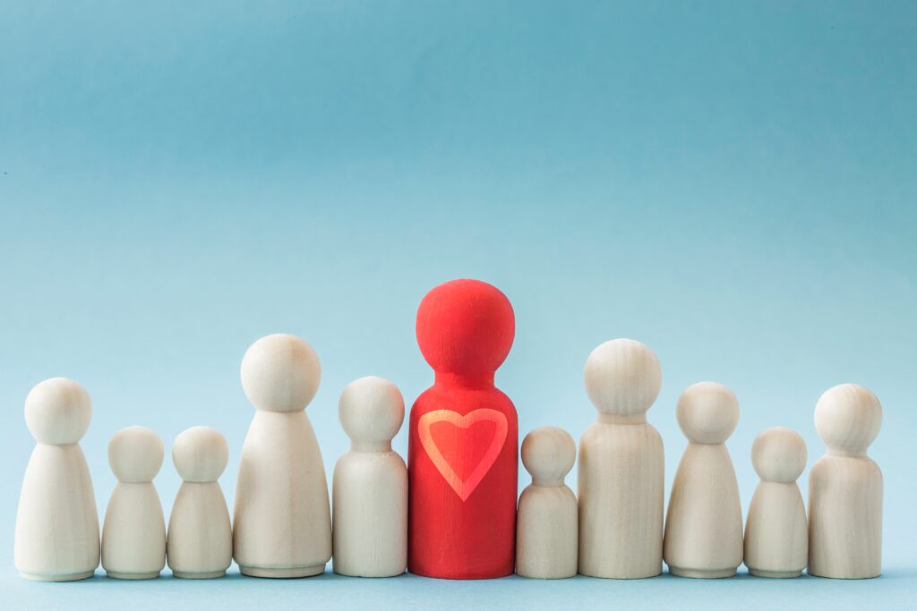 large family group with a single parent