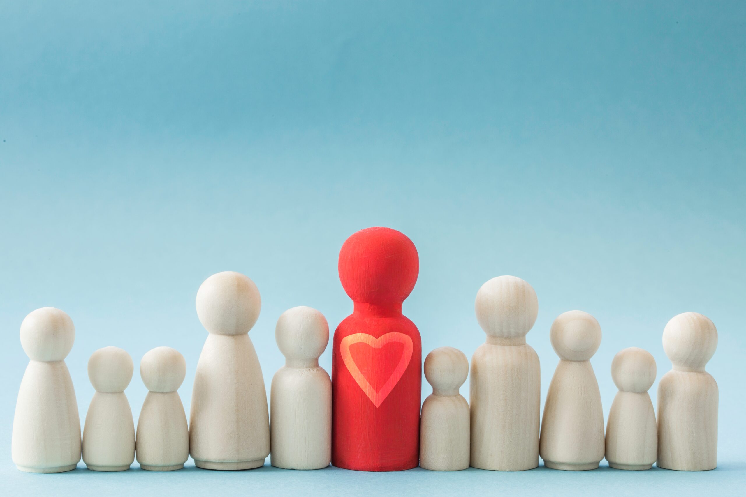 large family group with a single parent